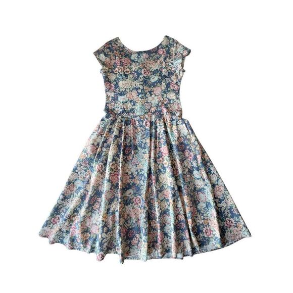 Vintage 1980’’s/90’s Alison J Cottage Core Floral Fit & Flare Midi Dress - Picture 7 of 13
